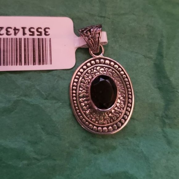 Unk Jewelry - Brazilian Smoky Quartz Sterling Pendant New Bali Legacy 1.70 ctw